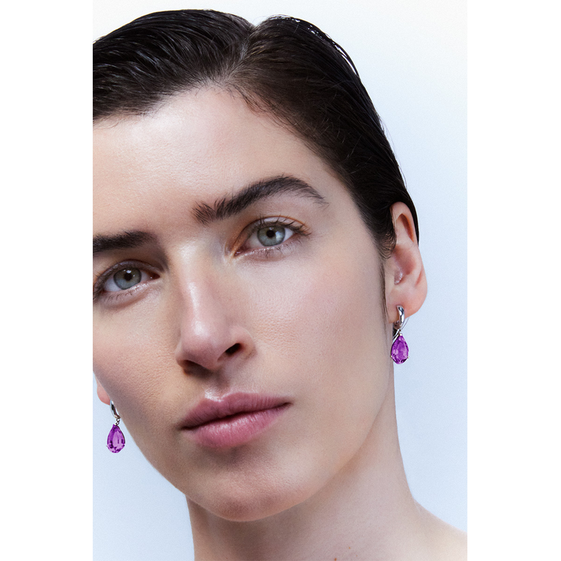 Silver earrings with purple amethyst, PE16116-AGAM13X8,5_V